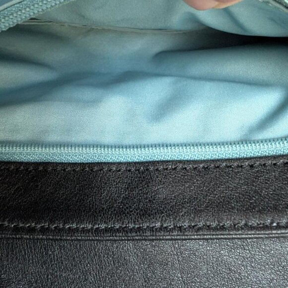 COLE HAAN ALEXA BLACK LEATHER BAGUETTE BUCKLE SHOULDER BAG - Picture 10 of 12